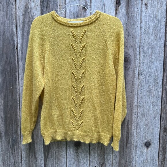 Summum Woman Amsterdam Mohair Blend Yellow Lightweight Sweater Medium - Picture 2 of 7